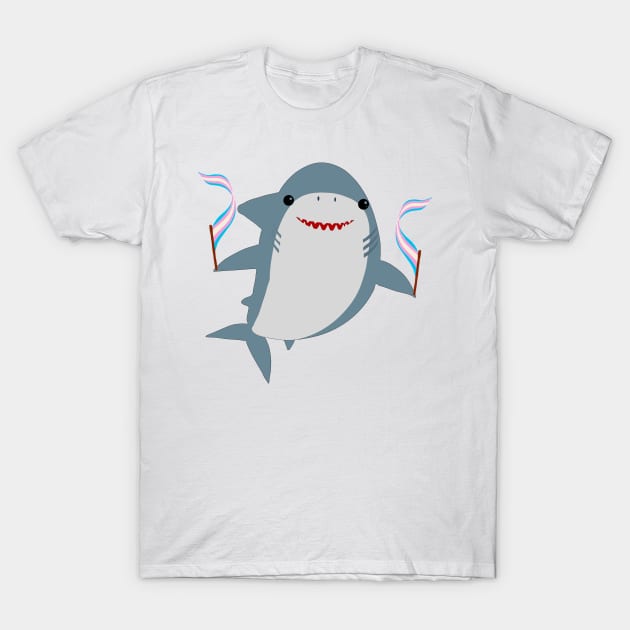 Trans Pride Shark T-Shirt by Wenby-Weaselbee